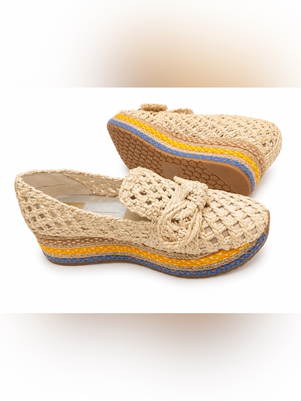 Dolce Vita JAKA Raffia Platform Loafers Size 7.5 Sold Out NWOT